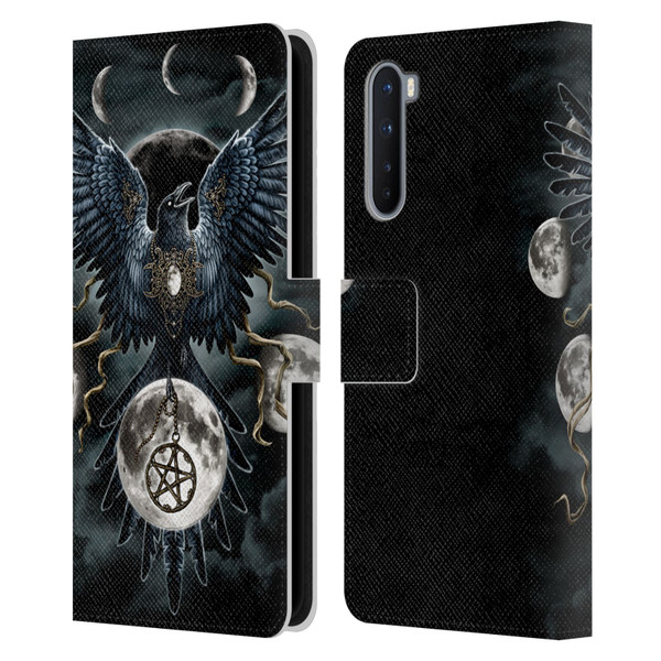 Sarah Richter Animals Gothic Black Raven Leather Book Wallet Case Cover For OnePlus Nord 5G