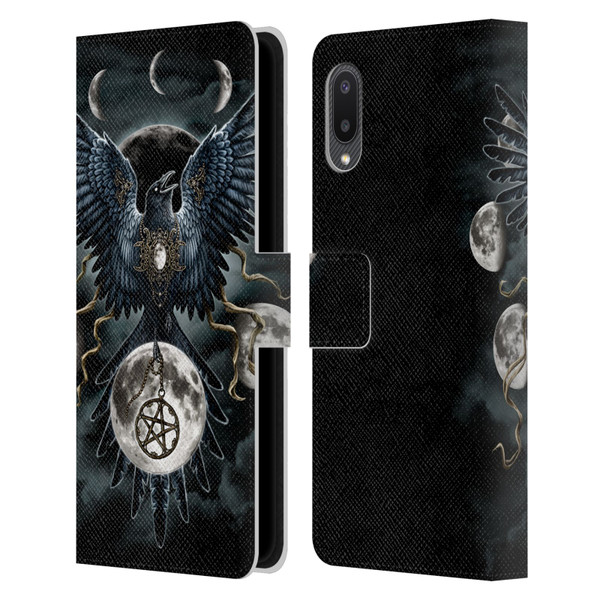 Sarah Richter Animals Gothic Black Raven Leather Book Wallet Case Cover For Samsung Galaxy A02/M02 (2021)