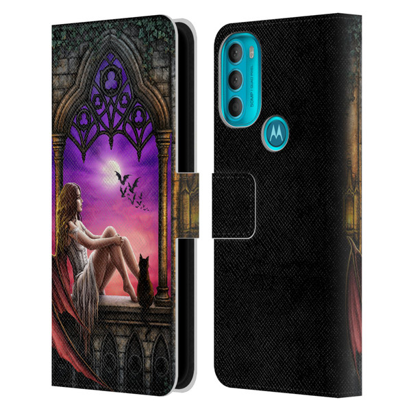Sarah Richter Fantasy Demon Vampire Girl Leather Book Wallet Case Cover For Motorola Moto G71 5G