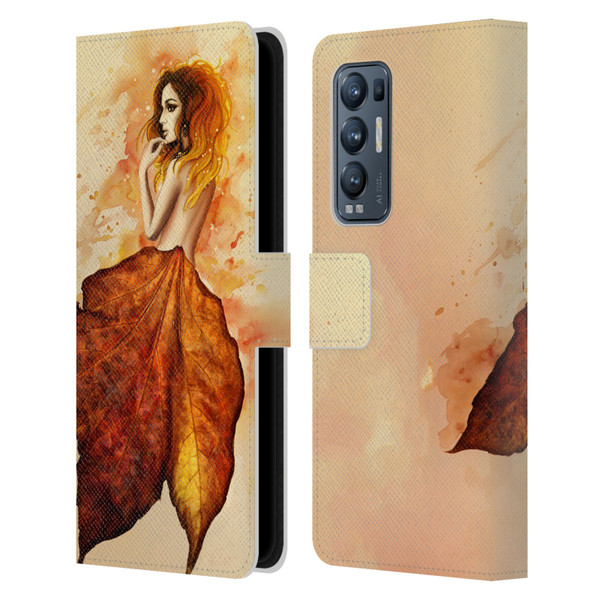 Sarah Richter Fantasy Autumn Girl Leather Book Wallet Case Cover For OPPO Find X3 Neo / Reno5 Pro+ 5G