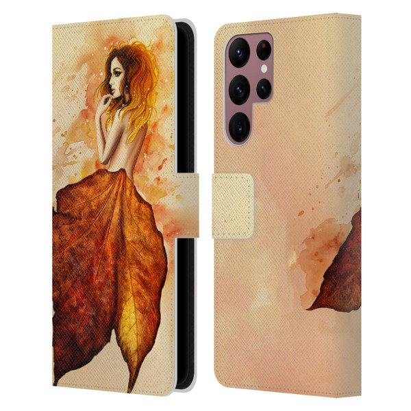 Sarah Richter Fantasy Autumn Girl Leather Book Wallet Case Cover For Samsung Galaxy S22 Ultra 5G