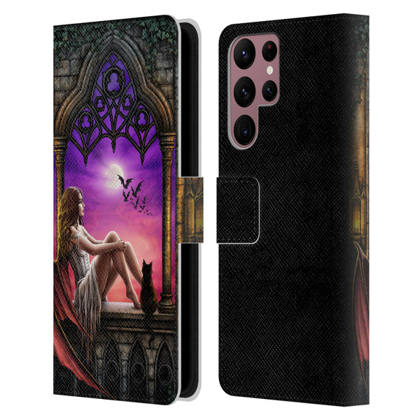 Sarah Richter Fantasy Demon Vampire Girl Leather Book Wallet Case Cover For Samsung Galaxy S22 Ultra 5G