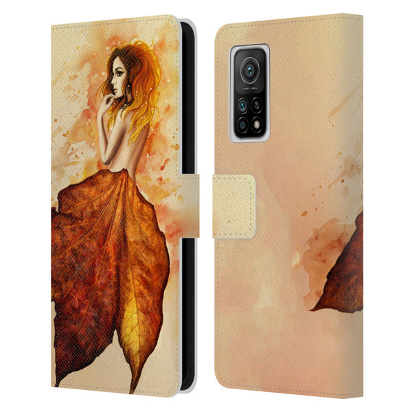 Sarah Richter Fantasy Autumn Girl Leather Book Wallet Case Cover For Xiaomi Mi 10T 5G