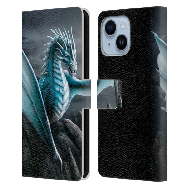 Sarah Richter Fantasy Creatures Blue Water Dragon Leather Book Wallet Case Cover For Apple iPhone 14 Plus