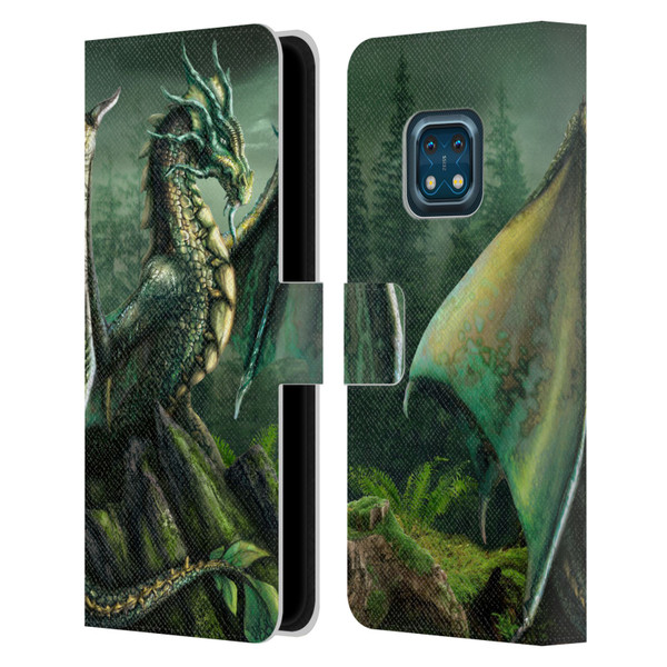 Sarah Richter Fantasy Creatures Green Nature Dragon Leather Book Wallet Case Cover For Nokia XR20