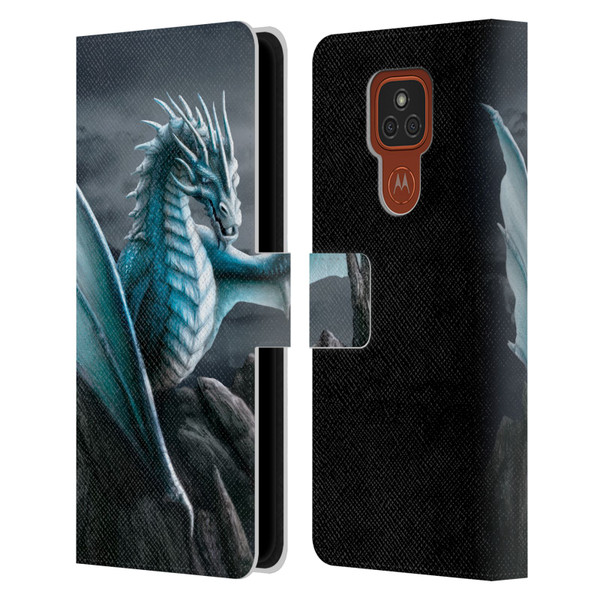 Sarah Richter Fantasy Creatures Blue Water Dragon Leather Book Wallet Case Cover For Motorola Moto E7 Plus