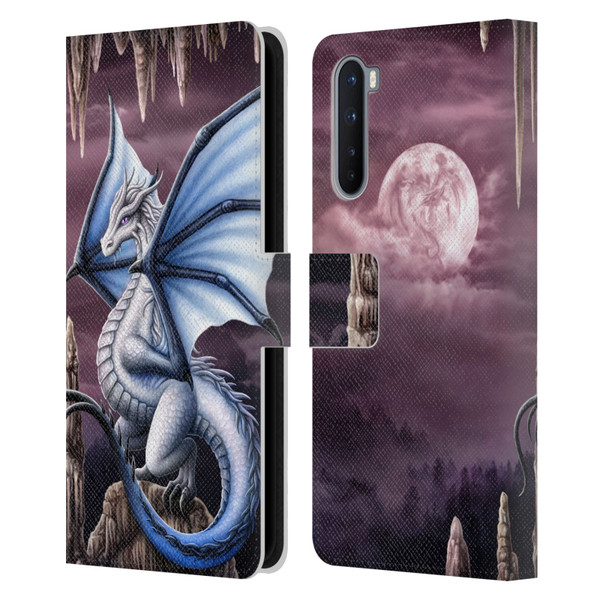 Sarah Richter Fantasy Creatures Blue Dragon Leather Book Wallet Case Cover For OnePlus Nord 5G