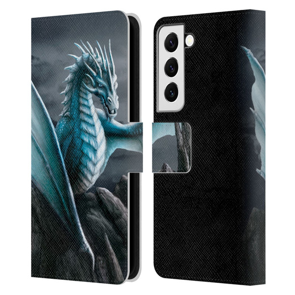 Sarah Richter Fantasy Creatures Blue Water Dragon Leather Book Wallet Case Cover For Samsung Galaxy S22 5G
