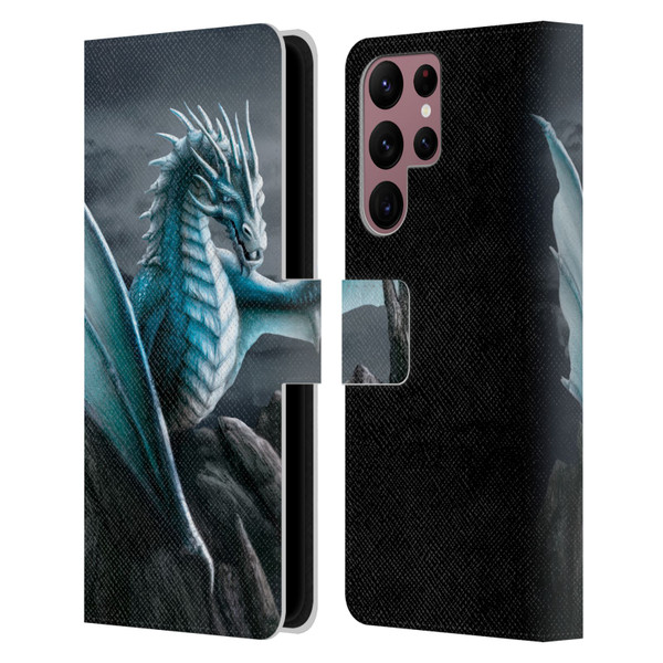 Sarah Richter Fantasy Creatures Blue Water Dragon Leather Book Wallet Case Cover For Samsung Galaxy S22 Ultra 5G