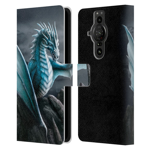Sarah Richter Fantasy Creatures Blue Water Dragon Leather Book Wallet Case Cover For Sony Xperia Pro-I