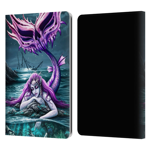 Sarah Richter Gothic Mermaid With Skeleton Pirate Leather Book Wallet Case Cover For Amazon Kindle Paperwhite 1 / 2 / 3