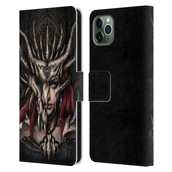 Sarah Richter Gothic Warrior Girl Leather Book Wallet Case Cover For Apple iPhone 11 Pro Max
