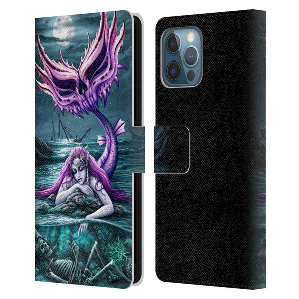 Sarah Richter Gothic Mermaid With Skeleton Pirate Leather Book Wallet Case Cover For Apple iPhone 12 Pro Max