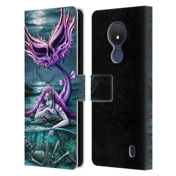 Sarah Richter Gothic Mermaid With Skeleton Pirate Leather Book Wallet Case Cover For Nokia C21