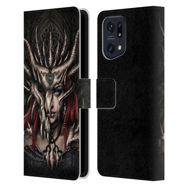 Sarah Richter Gothic Warrior Girl Leather Book Wallet Case Cover For OPPO Find X5
