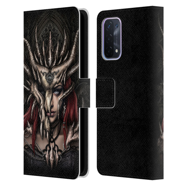 Sarah Richter Gothic Warrior Girl Leather Book Wallet Case Cover For OPPO A54 5G