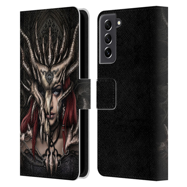 Sarah Richter Gothic Warrior Girl Leather Book Wallet Case Cover For Samsung Galaxy S21 FE 5G