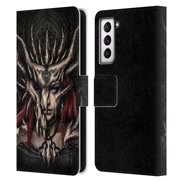 Sarah Richter Gothic Warrior Girl Leather Book Wallet Case Cover For Samsung Galaxy S21 5G