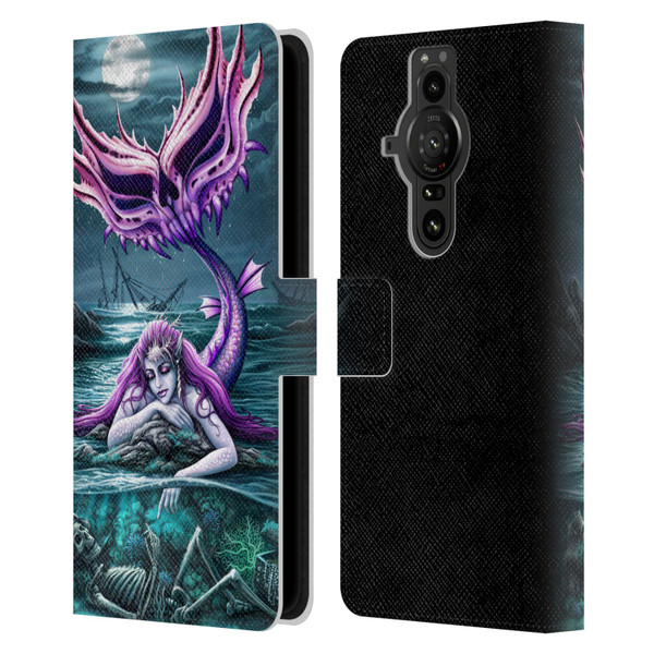 Sarah Richter Gothic Mermaid With Skeleton Pirate Leather Book Wallet Case Cover For Sony Xperia Pro-I