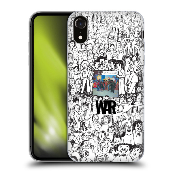 War Graphics Friends Doodle Art Soft Gel Case for Apple iPhone XR
