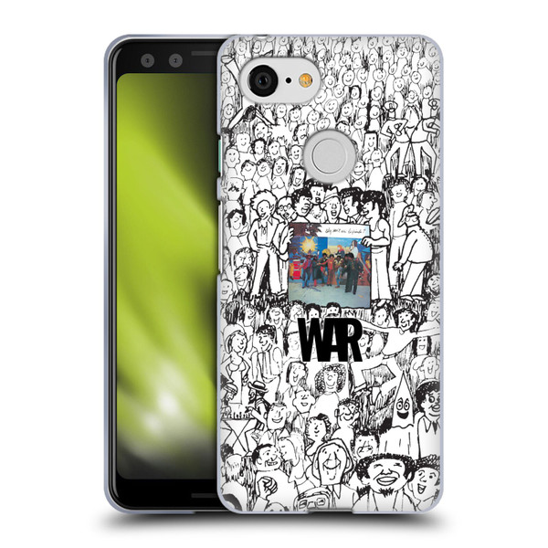 War Graphics Friends Doodle Art Soft Gel Case for Google Pixel 3