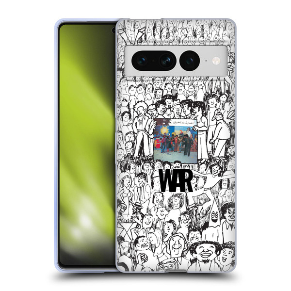 War Graphics Friends Doodle Art Soft Gel Case for Google Pixel 7 Pro