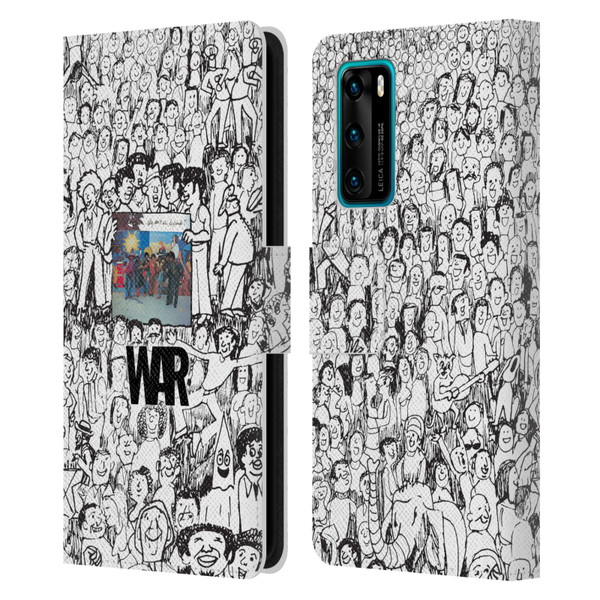 War Graphics Friends Doodle Art Leather Book Wallet Case Cover For Huawei P40 5G