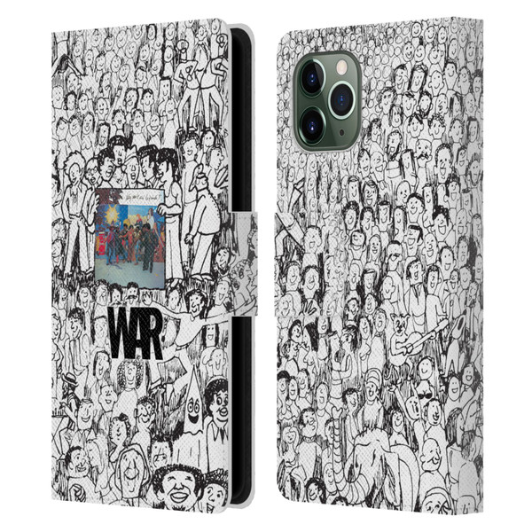 War Graphics Friends Doodle Art Leather Book Wallet Case Cover For Apple iPhone 11 Pro