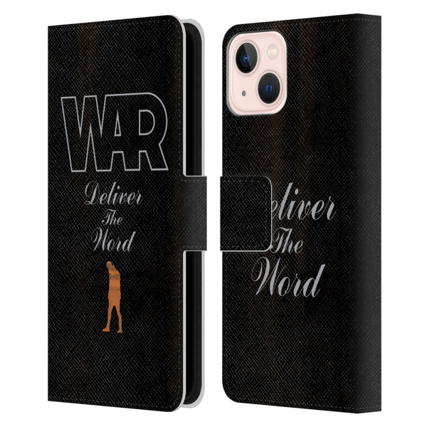War Graphics Deliver The World Leather Book Wallet Case Cover For Apple iPhone 13