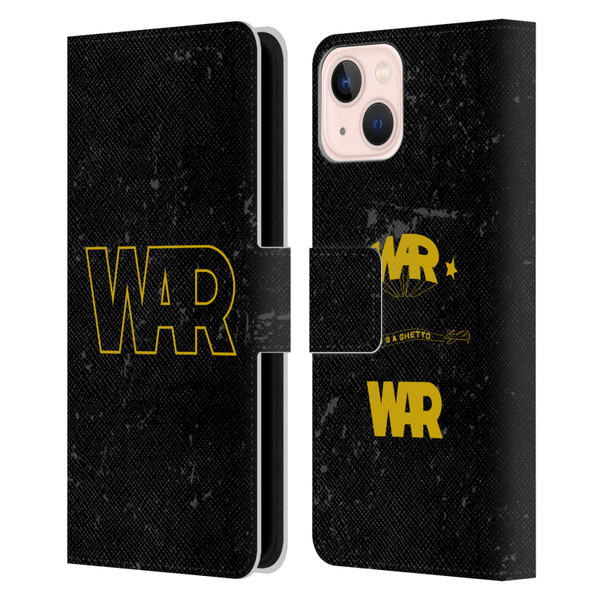 War Graphics Logo Leather Book Wallet Case Cover For Apple iPhone 13