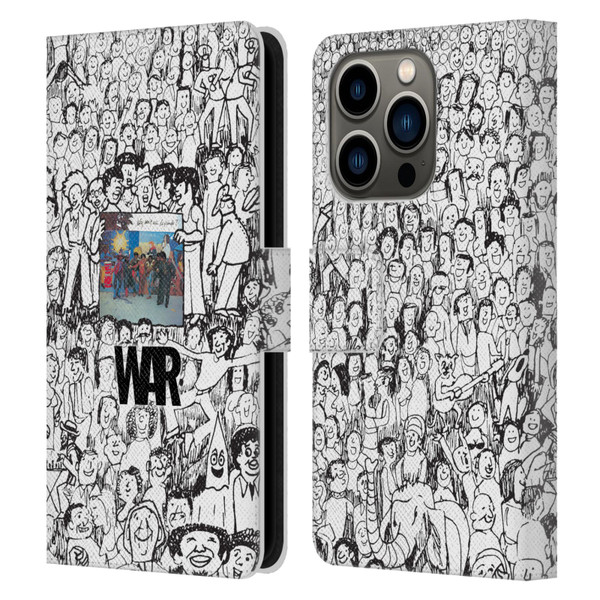 War Graphics Friends Doodle Art Leather Book Wallet Case Cover For Apple iPhone 14 Pro