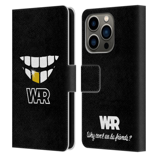 War Graphics Why Can't We Be Friends? Leather Book Wallet Case Cover For Apple iPhone 14 Pro