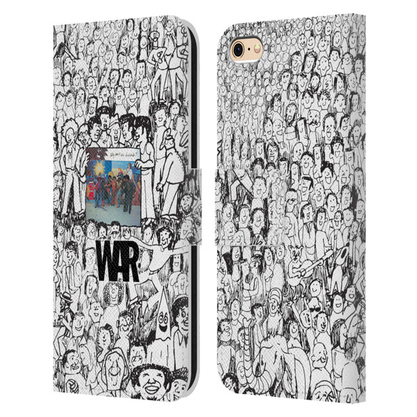 War Graphics Friends Doodle Art Leather Book Wallet Case Cover For Apple iPhone 6 / iPhone 6s