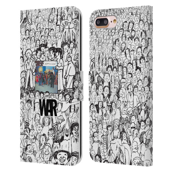 War Graphics Friends Doodle Art Leather Book Wallet Case Cover For Apple iPhone 7 Plus / iPhone 8 Plus