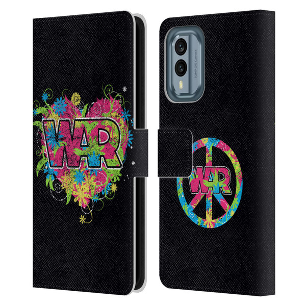 War Graphics Heart Logo Leather Book Wallet Case Cover For Nokia X30