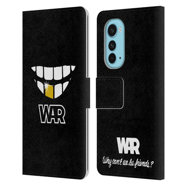 War Graphics Why Can't We Be Friends? Leather Book Wallet Case Cover For Motorola Edge (2022)
