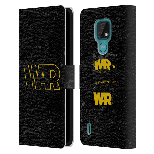 War Graphics Logo Leather Book Wallet Case Cover For Motorola Moto E7
