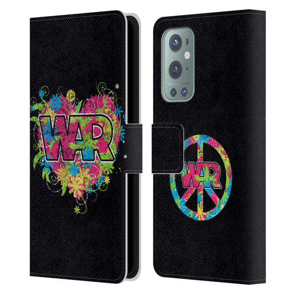 War Graphics Heart Logo Leather Book Wallet Case Cover For OnePlus 9