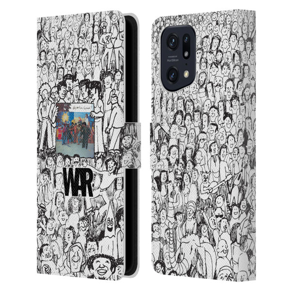 War Graphics Friends Doodle Art Leather Book Wallet Case Cover For OPPO Find X5