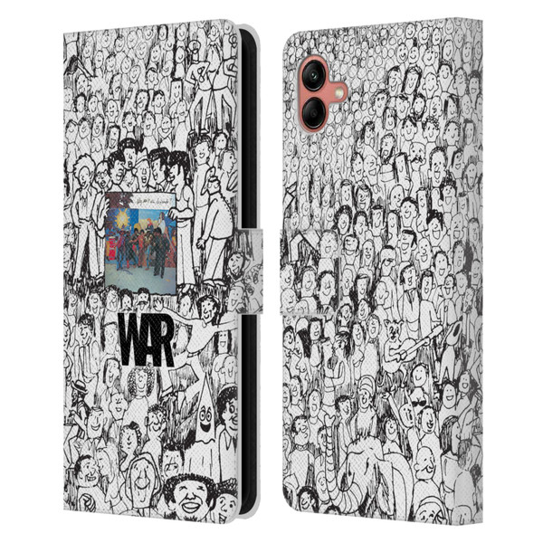 War Graphics Friends Doodle Art Leather Book Wallet Case Cover For Samsung Galaxy A04 (2022)