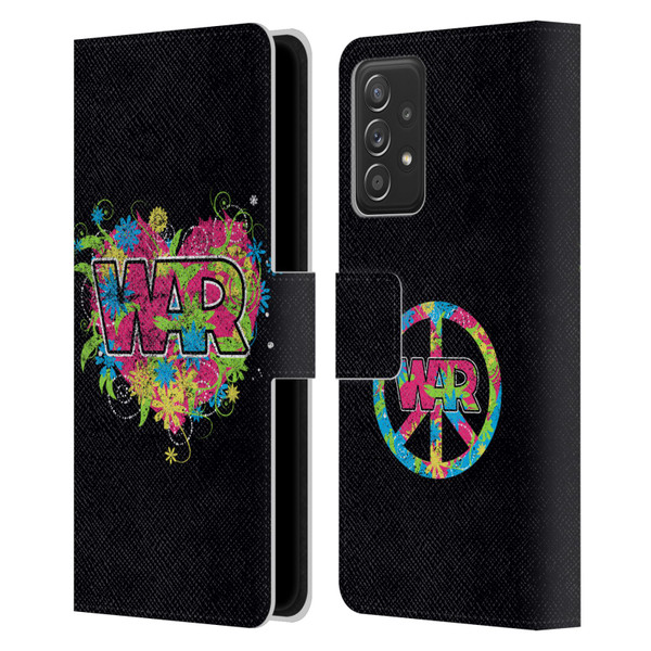 War Graphics Heart Logo Leather Book Wallet Case Cover For Samsung Galaxy A52 / A52s / 5G (2021)