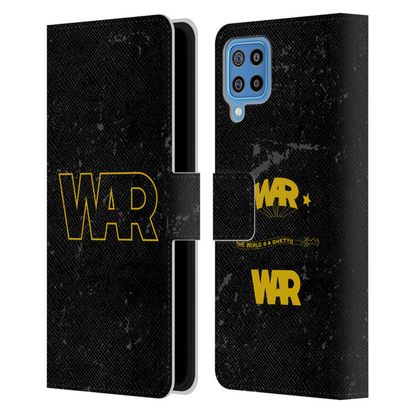 War Graphics Logo Leather Book Wallet Case Cover For Samsung Galaxy F22 (2021)