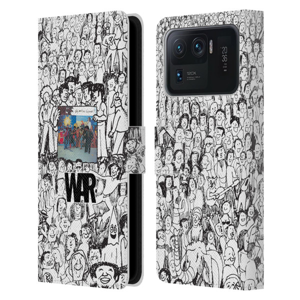 War Graphics Friends Doodle Art Leather Book Wallet Case Cover For Xiaomi Mi 11 Ultra