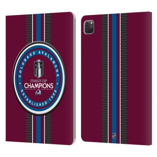 NHL 2022 Stanley Cup Champions Colorado Avalanche Puck Pattern Leather Book Wallet Case Cover For Apple iPad Pro 11 2020 / 2021 / 2022