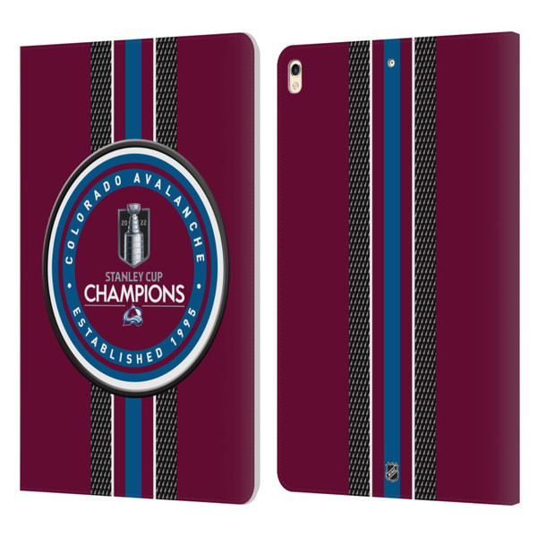NHL 2022 Stanley Cup Champions Colorado Avalanche Puck Pattern Leather Book Wallet Case Cover For Apple iPad Pro 10.5 (2017)