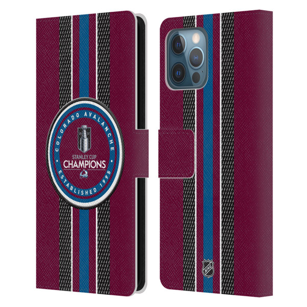 NHL 2022 Stanley Cup Champions Colorado Avalanche Puck Pattern Leather Book Wallet Case Cover For Apple iPhone 12 Pro Max