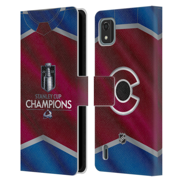 NHL 2022 Stanley Cup Champions Colorado Avalanche Jersey Leather Book Wallet Case Cover For Nokia C2 2nd Edition