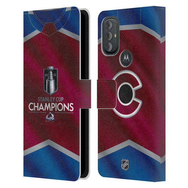 NHL 2022 Stanley Cup Champions Colorado Avalanche Jersey Leather Book Wallet Case Cover For Motorola Moto G10 / Moto G20 / Moto G30