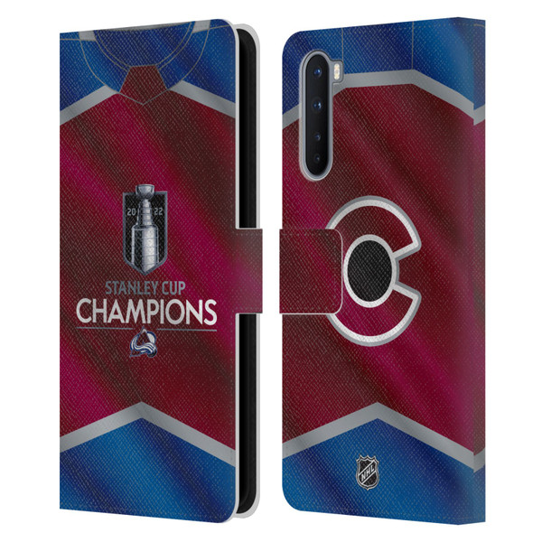 NHL 2022 Stanley Cup Champions Colorado Avalanche Jersey Leather Book Wallet Case Cover For OnePlus Nord 5G