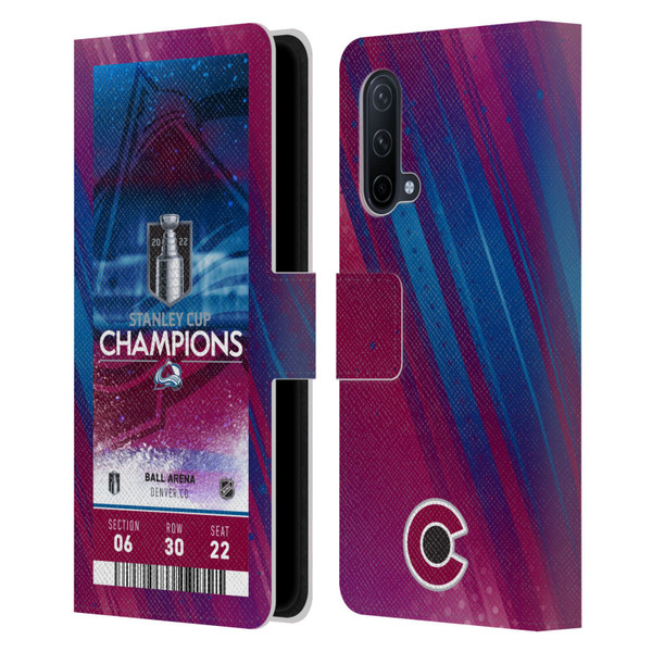 NHL 2022 Stanley Cup Champions Colorado Avalanche Ticket Leather Book Wallet Case Cover For OnePlus Nord CE 5G